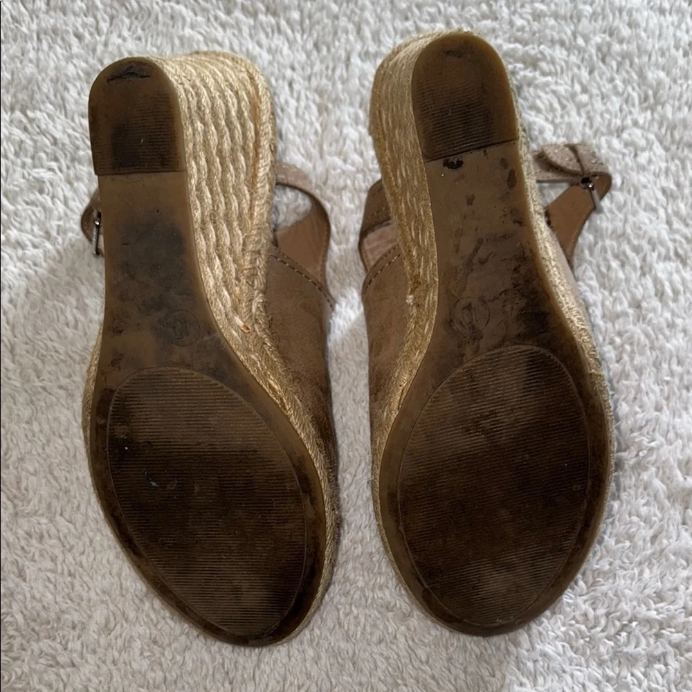 👡 Women’s Merona Peep Toe Espadrille Wedges – Taupe, Size 10